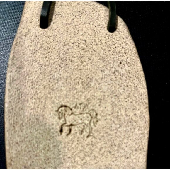 Handcrafted Ceramic Wall Hanging Pressed Flower Relief Leather Straps Makers Mar - Picture 4 of 4